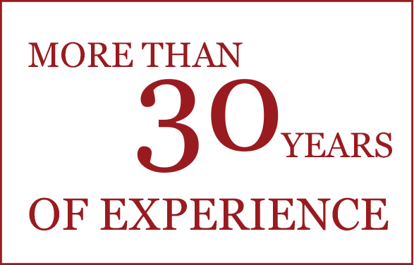 More than 30 years of experience